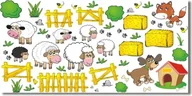 Naklejki na ścianę - Naklejki dla dzieci zwierzaki wieś Wesoła Farma 3, 150x75 cm - miniaturka - grafika 1