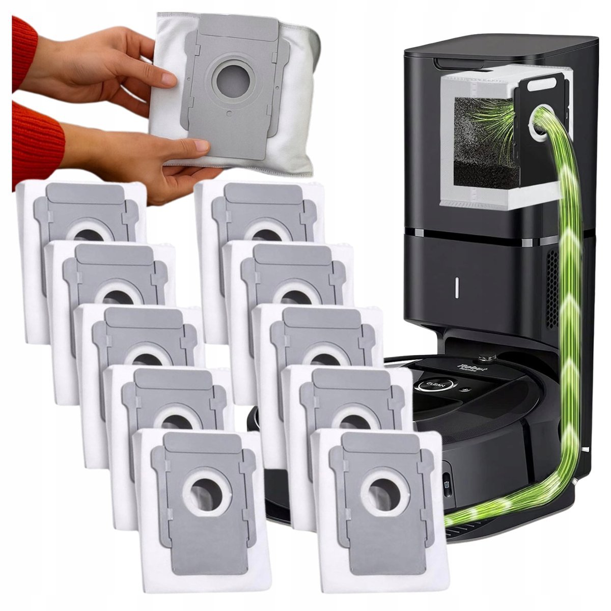 Worki do odkurzacza iRobot zestaw x10 Roomba i4+ i5+ i6+ i7+ i8+ MOCNE DUŻE