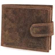 Portfele - Skórzany portfel męski z zapięciem RFID Bellugio - brązowy - miniaturka - grafika 1