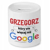 Skarbonki - Skarbonka Dla Grzegorza na Urodziny na Prezent z Nadrukiem ze Zdjęciem - miniaturka - grafika 1