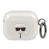 Akcesoria do słuchawek - Apple Karl Lagerfeld Karl Lagerfeld Etui Karl Lagerfeld KLA3UKHGS AirPods 3 cover srebrny/silver Glitter Karl`s Head KLD753SLV - miniaturka - grafika 1