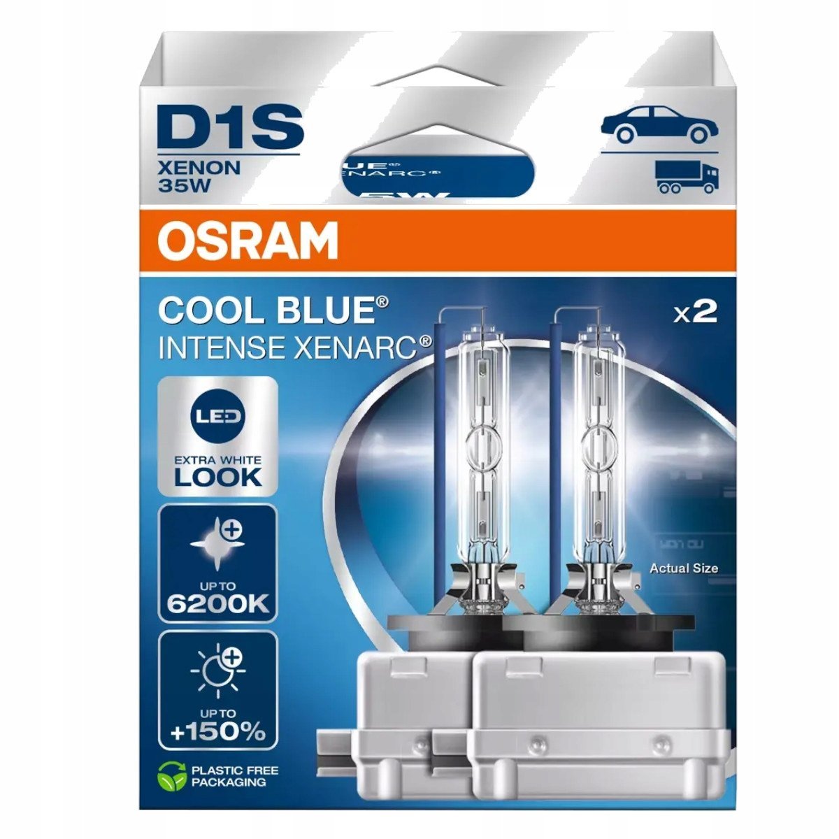 2x D1s Osram Cool Blue Intense Xenon +150% Więcej Światła