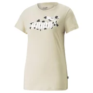 Koszulki i topy damskie - Koszulka damska Puma ESS+ Animal beżowa 67368788-XL - miniaturka - grafika 1