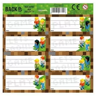 Nalepki na zeszyty BackUp 4 A 61 (25szt) DERFORM - Szkolne artykuły papiernicze - miniaturka - grafika 1