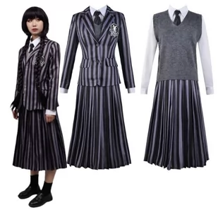 Strój Kostium Mundurek Wednesday Addams Cosplay 158/164 S - Stroje karnawałowe Strój Kostium Mundurek Wednesday Addams Cosplay 158/164 S - Stroje karnawałowe - miniaturka - grafika 1