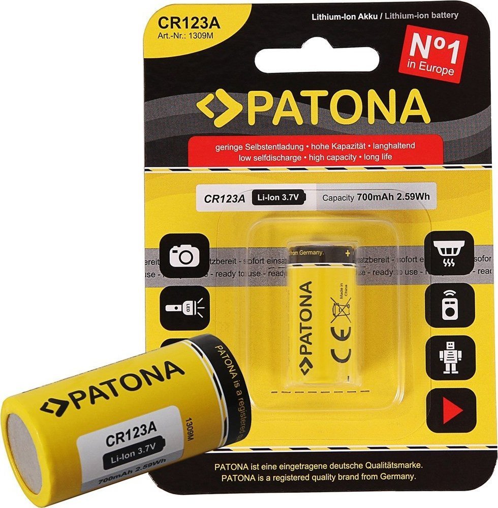 Akumulator Patona Akumulator Patona Premium PA-BA-1309 Standard CR123A 16340 LI-ION 3,7V 700MAH