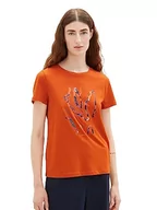 Koszulki i topy damskie - T-shirt damski TOM TAILOR z nadrukiem, 19772-złoty płomień pomarańczowy, S - miniaturka - grafika 1