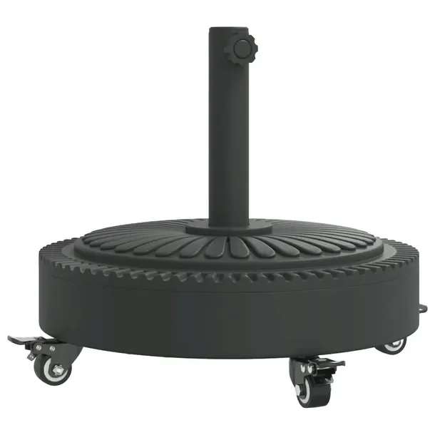 Podstawa pod parasol czarna z kółkami 45 x 41 cm, wzór w linie