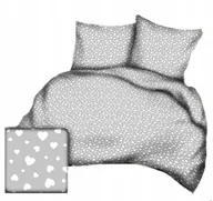 Pościel - pościel bawełna lux 160x220 + 2 poszewka B 355 serduszka szare mini - miniaturka - grafika 1