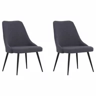 Krzesła - vidaXL Krzesła stołowe 2 szt. ciemnoszare tkanina 330855 - miniaturka - grafika 1
