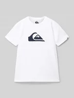 Koszulki dla chłopców - T-shirt z nadrukiem z logo - miniaturka - grafika 1