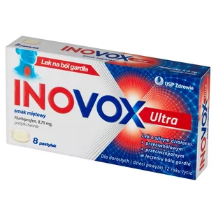 Inovox Ultra Lek na ból gardła smak miętowy 8 sztuk - Witaminy i minerały - miniaturka - grafika 1
