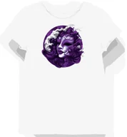 Koszulki i topy damskie - Koszulka damska biała z motywem fioletowej maski M - miniaturka - grafika 1