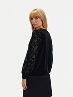 Bluzy damskie - Czarna casualowa bluza - miniaturka - grafika 1