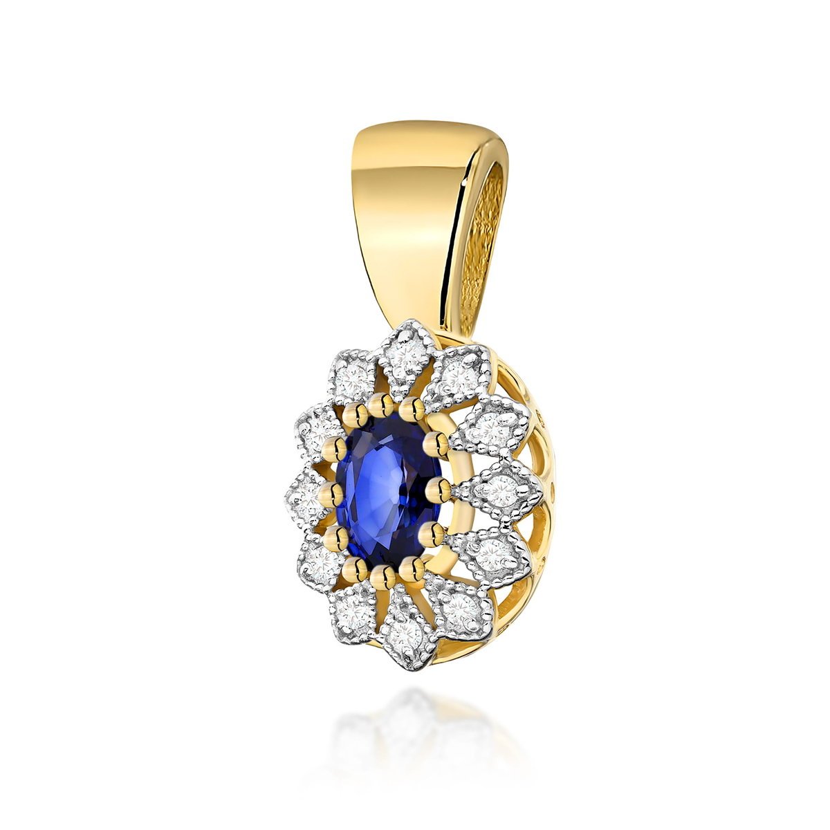 Złota zawieszka / wisiorek Szafir 0,70ct żółte złoto pr. 585