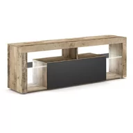 Szafki RTV - Szafka rtv TENEO kolor czarny styl nowoczesny hakano - TVCABINET/VIV/TENEO/BLACK+OLDWOOD/LED/140X50 - miniaturka - grafika 1