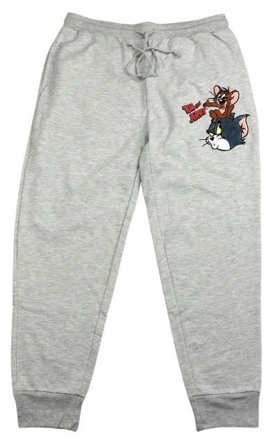 Spodnie męskie dresowe Tom and Jerry r. XL Staranny haft Kieszenie Wiązane
