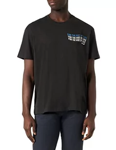 Wrangler Koszulka męska z hasłem t-shirt, Washed Black, Large, Washed Black, L - Koszulki męskie - miniaturka - grafika 1