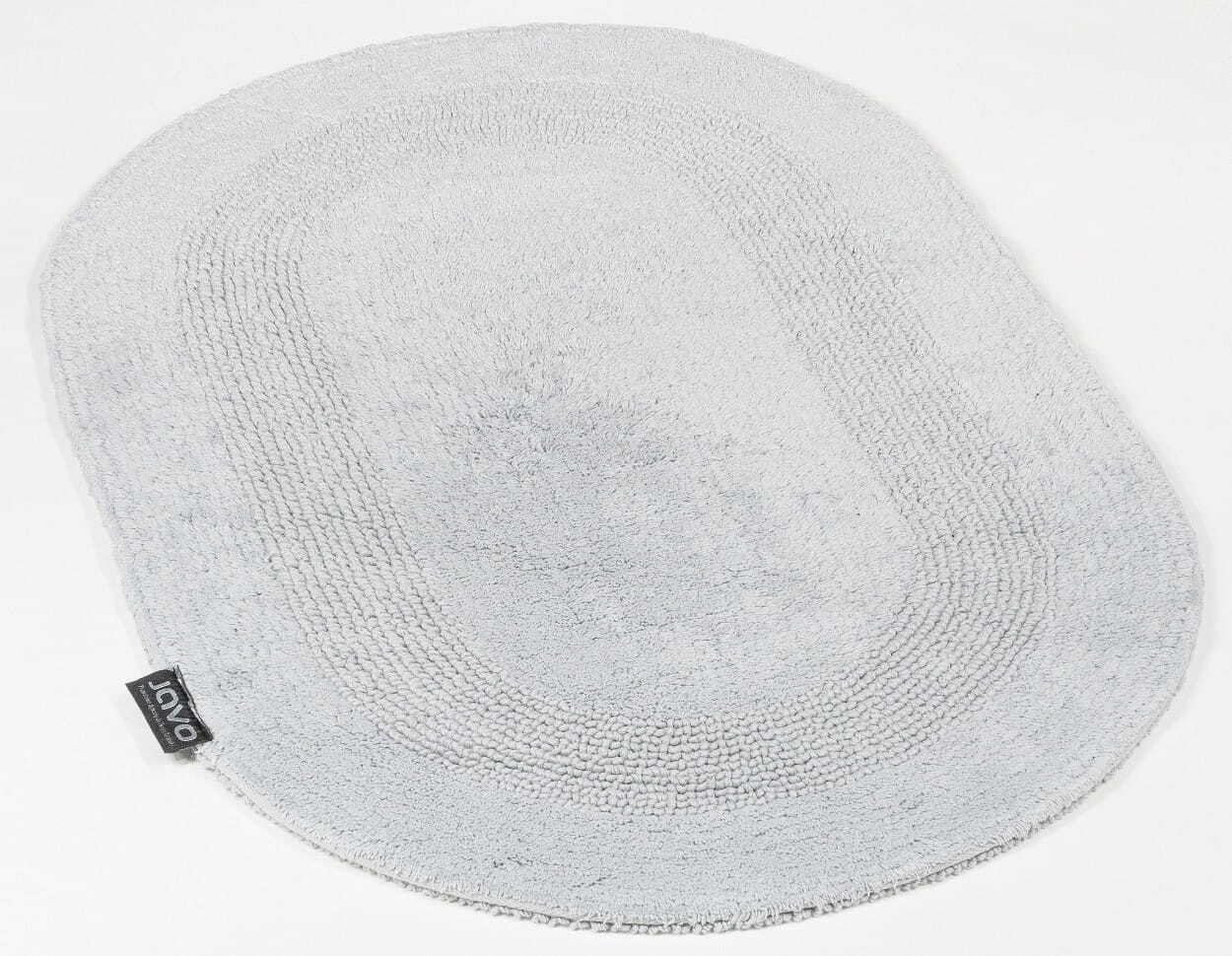 Dywanik kąpielowy, 100% bawełna, gruby owalny dywanik Lux 50x80cm jasnoszary