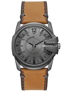 Diesel Master Chief męski zegarek z trzema rękami, rozmiar etui 46 mm, zegarek ze stali nierdzewnej ze skórzanym paskiem, brązowy (jasny), szary, pasek - Etui na dokumenty i karty - miniaturka - grafika 1