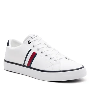 Tenisówki Tommy Hilfiger Th Hi Vulc Low Stripes Mesh FM0FM04946 White YBS - Trampki męskie - miniaturka - grafika 1