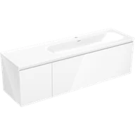 Szafki łazienkowe - Mexen Orio szafka łazienkowa 160 cm z umywalką Vela prawą, 1S, 1D, biała połysk - 91A13-16047-3-BBFF00-W23P00 - miniaturka - grafika 1