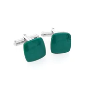 Spinki do mankietów i krawatów - Spinki do mankietów Malachit (S493) Srebro [925] - miniaturka - grafika 1