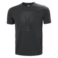 Koszulki męskie - Męska Koszulka z krótkim rękawem HELLY HANSEN HP RACE GRAPHIC T-SHIRT 34419_980 – Czarny - miniaturka - grafika 1