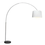Lampy stojące - QAZQA Nowoczesna lampa podłogowa łuk stal klosz biały 45cm - XXL - miniaturka - grafika 1