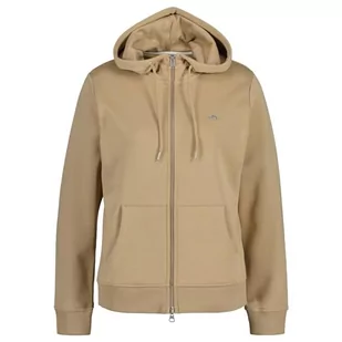 GANT Damska bluza z kapturem REL Shield Full Zip Hoody, Dark Khaki, Standard, khaki (Dark Khaki) - Bluzy damskie - miniaturka - grafika 1
