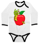 Body dla niemowląt - Body dziecięce Wesoły Robak W Czerwonym Jabłku Na Dzień Jabłka 74/80 - miniaturka - grafika 1