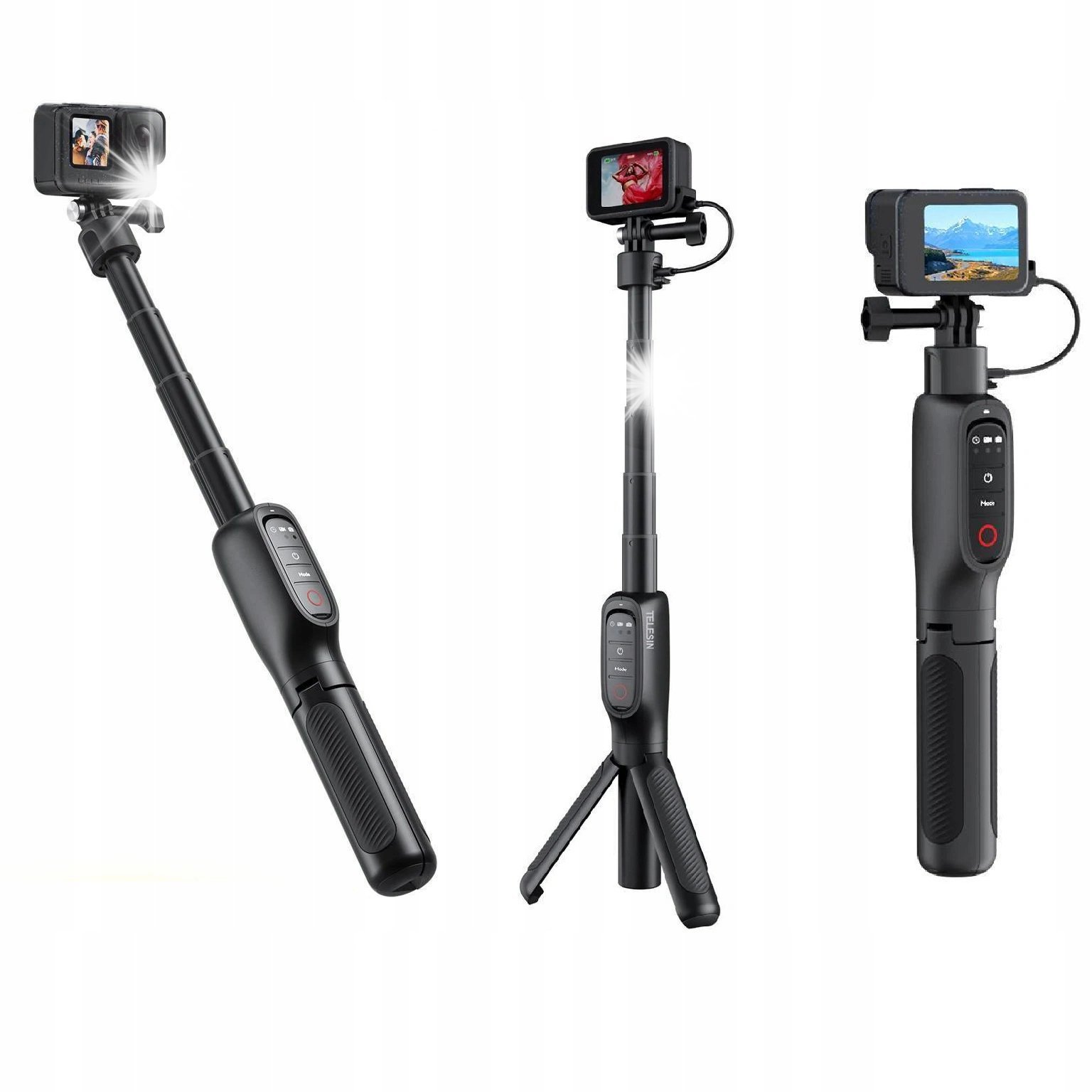 Selfie stick Telesin Statyw Selfie Stick + Pilot Bluetooth do GoPro HERO 13 12 11 10 9 Black MAX