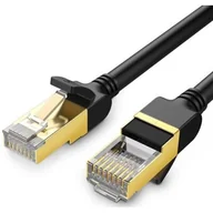Kable miedziane - Ugreen Okrągły kabel sieciowy UGREEN NW107 Ethernet RJ45, Cat.7, STP, 1.5m (czarny) - miniaturka - grafika 1