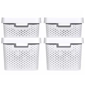 Pudła i pojemniki do przechowywania - Curver Zestaw pudełek Infinity z pokrywkami, 4 szt., 11L+17L, biały Keter Benelux - miniaturka - grafika 1