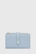 Portfele - Answear Lab portfel skórzany damski kolor niebieski - miniaturka - grafika 1