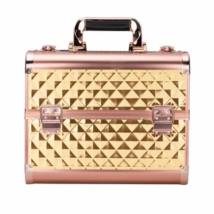 Kuferek kosmetyczny L fryzjerski na lampę Diamond 3D golden okucia rose golden - Kosmetyczki, organizery i kuferki - miniaturka - grafika 4
