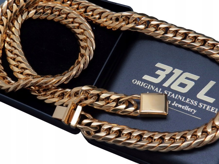 GRUBA ZŁOTA BRANSOLETA MĘSKA + ŁAŃCUCH NA SZYJĘ !!