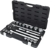 Klucze i nasadki - KS Tools zestawem narzędzi KS 911.0751 3/4"" nasadka na klucz nasadowy 21tlg. Wymiary cale, 3 przedłużacze., grzechotka, walizka 4042146134016 - miniaturka - grafika 1