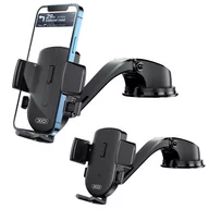 Uchwyty samochodowe do telefonów - XO Uchwyt samochodowy C89 Holder do auta na telefon na deskę kokpit szybę Czarny - miniaturka - grafika 1