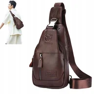 Torby sportowe - Męska Torba Na Talię Stylowa Brązowa Skórzana Torba Sportowa Na Zamek Do Noszenia Na Ramię - miniaturka - grafika 1