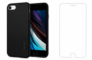 Spigen Braders Etui Liquid Air + Szkło Hartowane do iPhone 7 / 8 / SE 2020 Black - Szkła hartowane na telefon - miniaturka - grafika 1