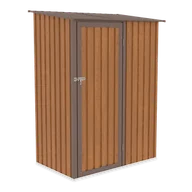 Altany ogrodowe - Domek narzędziowy KENT 143x89cm Oak/Brown, metalowy, z drzwiami na zawiasy, wentylowany, kompaktowy schowek na sprzęt ogrodowy i narzędzia Hardmaister - miniaturka - grafika 1