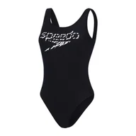 Stroje kąpielowe - Strój kąpielowy jednoczęściowy damski Speedo Logo Deep U-Back - miniaturka - grafika 1