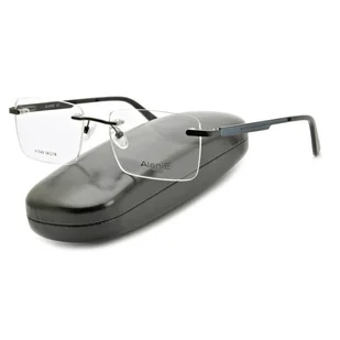 Bezramkowe prostokątne oprawki okularowe ALANIE na teleskopach STAL1C Czarny/Granatowy - Okulary korekcyjne, oprawki, szkła - miniaturka - grafika 1