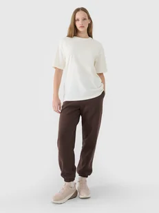 4F T-shirt oversize gładki damski 4FRSS25TTSHF2694-11S Biały Roz. L - Koszulki i topy damskie - miniaturka - grafika 1
