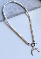 Naszyjniki - naszyjnik perły 50cm ażurowy RÓG OBFITOŚĆ stal - miniaturka - grafika 1