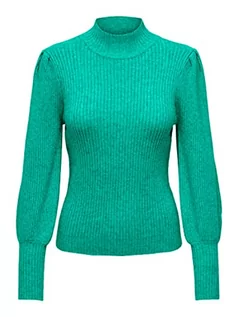 Swetry damskie - ONLY Damski sweter Onlkatia L/S Highneck KNT Noos, Marine Green/Szczegóły: melanż, XXL - grafika 1
