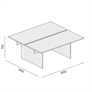 Stół DOUBLE SOLID, 1800 x 1650 x 743 mm, orzech - Biurka - miniaturka - grafika 7
