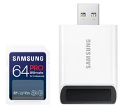 Karty pamięci - Samsung PRO Ultimate 2023 SD 64GB 200/130MB/s U3 V30 + czytnik - miniaturka - grafika 1
