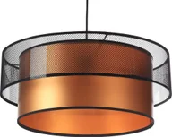 Lampy sufitowe - Lampa wisząca Lumes Miedziano-czarna lampa wisząca nad stół z siatką - S421-Karva - miniaturka - grafika 1